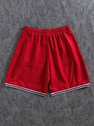 <b>Mens</b> <b>Red</b> Basketball <b>Shorts</b> Solid Mesh Athletic Gym <b>Shorts</b> Vintage Style Breathable Quick-Dry Training Worsted Fabric <b>Shorts</b> - Product Image 3