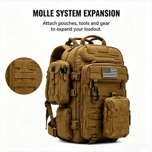 Sac à dos tactique personnalisé 35L, sac à dos MOLLE, sac à dos de randonnée imperméable pour l'extérieur avec plusieurs compartiments - Product Image 2