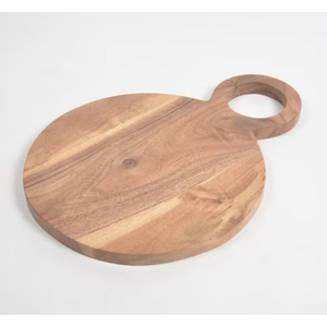 Premium Acacia Wood Round Chopping Board With Integrated Handle Durable Eco-Friendly Solid Wood Cutting Board For Kitchen Usage - Product Image 1