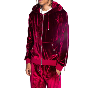 <b>Mens</b> <b>Velvet</b> Velour Winter Tracksuit Premium 2PCS Full Zip <b>Jacket</b> Sweatpants Breathable Solid Acid Wash Casual Fleece Adjustable - Product Image 4