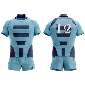 Nouveaux ensembles d'uniformes de rugby respirants, logo personnalisé, haute qualité, design le plus vendu, service OEM, short confortable 100% - Product Image 1