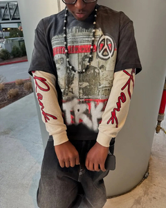 Camiseta Oversize Y2K con Logo Personalizado para Hombre, Estampado de Letras, Estilo Casual Holgado, Conjunto de Dos Piezas, Tendencia Streetwear 2026 - Product Image 5