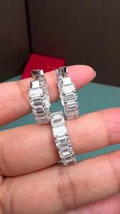 <b>Emerald</b> lab Grown diamonds <b>Stud</b> <b>Earrings</b> gold Pair <b>Earrings</b> with Screw back <b>Earrings</b> for Women & Men Anniversary, hoop <b>earring</b> - Product Image 5