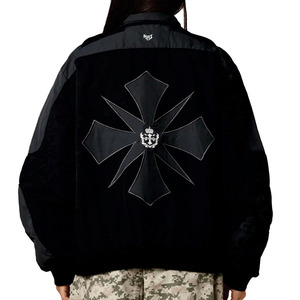 Custom Design Oversized Bomber Jacket for Women Streetwear Nylon Windbreaker Jacket High-Quality Polyester & Cotton Blend Supply - Product Image 4