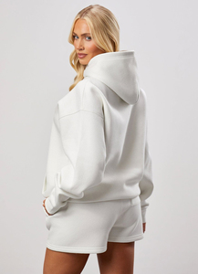 Sweat à capuche ample et confortable pour femme, imprimé, brodé, logo personnalisé, pull côtelé de haute qualité, poche kangourou, couleur unie - Product Image 2