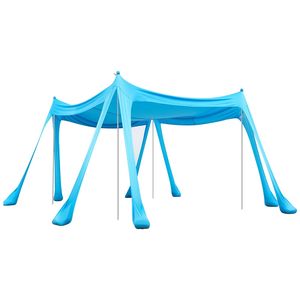 Tenda da Spiaggia UPF50+ con Protezione Solare, Altezza 6,6 Piedi, con Sacchi di Sabbia per Stabilità, Pali 10 x 10 Piedi, Gazebo da Spiaggia Facile da Montare - Product Image 1