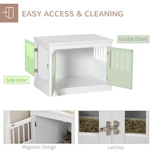 "Pet Cages & Houses Wooden Dog Crate End <b>Table</b> <b>White</b> Triple Doors Steel Tubes for <b>Small</b> Dogs" - Product Image 5