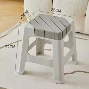 Tabouret en plastique pas cher, tabouret empilable en plastique de haute qualité, pieds en caoutchouc antidérapants, chaise en plastique facile à empiler pour enfants et adultes - Product Image 6