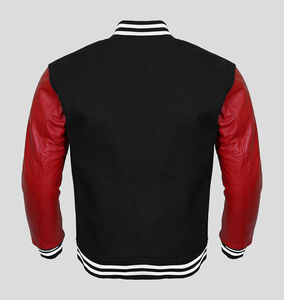 Nouvelles vestes universitaires de baseball pour hommes, couleurs unies tendance, pour l'extérieur, manches longues, col côtelé, style Letterman. - Product Image 4