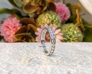 1.50Ct Brilliant Cut Lab Grown Diamond Channel <b>Set</b> Vintage F Color IGI Certified Wedding Anniversary Band 10K Solid <b>Gold</b> Women's - Product Image 1