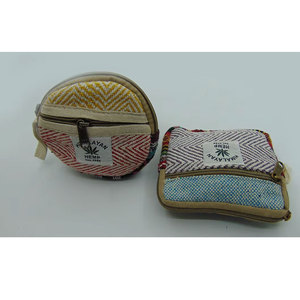 Hot Selling Hemp Hippie <b>Coin</b> Wallet Vintage Handmade Ethnic Gypsy Mini Cosmetic Utility Pouch with Zipper Geometric Pattern Toil - Product Image 3