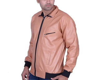 Veste matelassée en cuir véritable pour homme, manteau chaud à fermeture éclair frontale, col montant, coupe classique, manches longues, vêtement d'extérieur décontracté pour l'hiver - Product Image 2