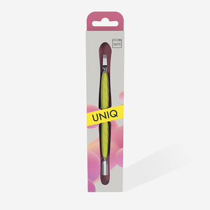 Pousse-ongles UNIQ-10 TYPE 5 (Lame ronde étroite et droite) à double extrémité avec manche en silicone pour salon de beauté, usage professionnel, pour gel - Product Image 3