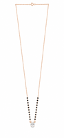 Collier Mangalsutra de mariée pour femme Namivaa, en or rose 18 carats, avec pendentif feuille de plante et diamant, chaîne à maillons, design élégant, pour anniversaire