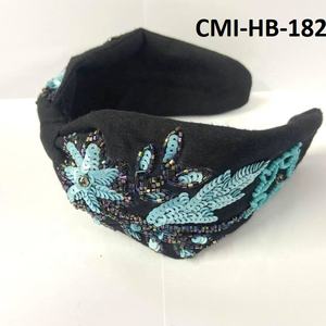 Prachi Design All Way India Hand Embellished Top Knotted <b>Beaded</b> Headbands Resin Metal Trendy Classy Fashion Accessories for - Product Image 3