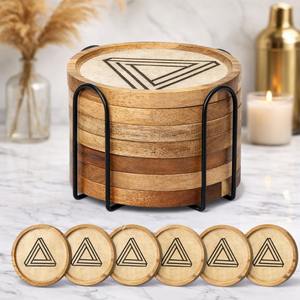 Posavasos de Fieltro Color Madera de Acacia, Antideslizantes, para Protección de Mesa, Mesa de Centro, Bar, Cerveza, en Oferta - Product Image 3