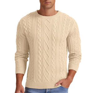 Suéter de punto de moda para hombre, suéter informal de manga larga, de color sólido, jersey de punto, suéteres extragrandes para hombre - Product Image 5