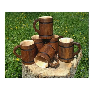 Jarra de cerveza de madera de diseño vikingo de alta calidad con mango de madera tallado a mano Producto de tendencia de Venta caliente con marketing de calidad - Product Image 2