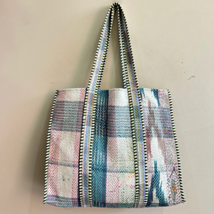 Handmade Vintage Reversible Kantha Tote <b>Bag</b> Shoulder Carry <b>Bag</b> <b>Boho</b> Quilted Shopping <b>Bag</b> - Product Image 1