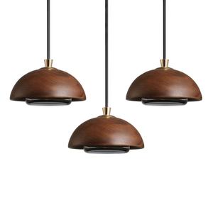 Atractiva Lámpara Colgante de Madera, Lámpara de Techo con Cúpula de Vidrio y Madera Sólida para Cocina, Comedor, Iluminación de Techo, Lámpara de Araña - Product Image 1