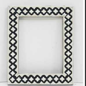 Marco de fotos con incrustaciones de hueso de madera hecho a mano personalizado decoración de pared creativa con el logotipo de la mejor calidad de la India - Product Image 1