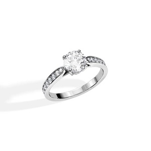 Anillo de Compromiso con Diamante Cultivado en Laboratorio, Corte Redondo, Certificado por IGI, Plata de Ley 925, Anillo de Boda con Diamantes Pavé - Product Image 3