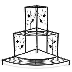 Espositore per Piante in Metallo a 3 Livelli per Angoli, per Patio e Giardino - Product Image 1