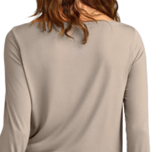 Womens Long Sleeve <b>Slash</b> Neck <b>Top</b> Relaxed Fit Soft Stretch Shirt Lightweight Comfortable Casual Everyday Wear Breathable Active - Product Image 4