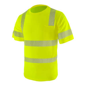 เสื้อยืดโพลีเอสเตอร์สะท้อนแสงแบบ Hi-Vis สำหรับงานก่อสร้าง แห้งเร็ว รับผลิตแบบ OEM - Product Image 3
