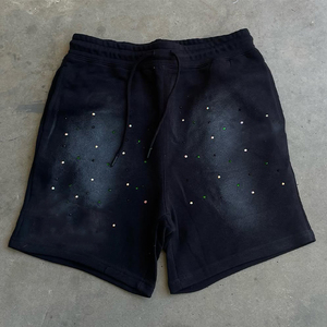 High Quality French Terry <b>Men's</b> <b>Shorts</b> Custom Heavyweight Cotton Streetwear <b>Vintage</b> Sun Faded Rhinestone Acid Wash <b>Short</b> for <b>Men</b> - Product Image 4