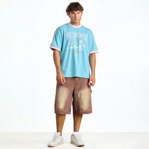 เสื้อยืดโอเวอร์ไซส์ทรงบ็อกซี่ดีไซน์ใหม่สำหรับผู้ชาย พิมพ์ลายได้ตามต้องการ ผ้าฝ้ายออร์แกนิค ทรงหลวม สไตล์คลาสสิก เสื้อยืดลายกราฟิกสำหรับผู้ชาย - Product Image 4