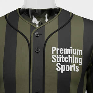 Ensemble uniforme de baseball unisexe, rayures sublimées, maillot de baseball imprimé numériquement, pantalon, maillot de softball à boutons sur le devant - Product Image 4