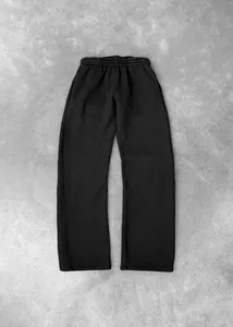 Pantalon de jogging ample et large en molleton gris 340 GSM pour homme, style streetwear, avec logo imprimé - Product Image 2