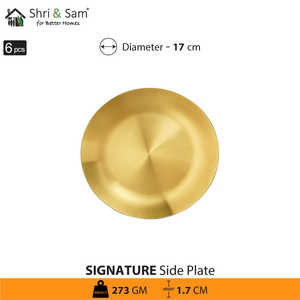Plaque latérale Signature en acier inoxydable 6 PCS avec revêtement PVD doré Finition mate-Plats et assiettes - Product Image 1