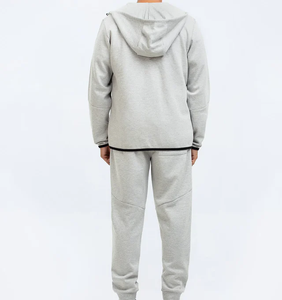 Survêtement en molleton 100 % coton de qualité supérieure pour homme, avec sweat à capuche zippé personnalisé, idéal pour la course à pied, fabriqué par le producteur. - Product Image 2