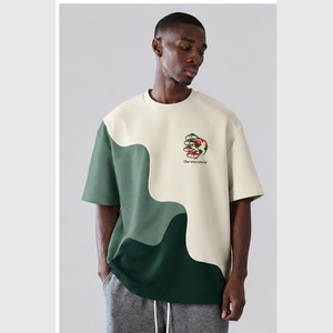 Camiseta Oversize de Hombros Caídos de Poliéster/Algodón Tejido, Suministro del Fabricante, Estampado Personalizado, Camiseta Unisex Lisa para Hombre, Estilo Urbano - Product Image 1