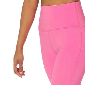 Leggings Largos de Cintura Alta para Mujer, Color Rosa Sólido, Tejido Elástico de Nailon y Spandex, para Todas las Temporadas - Product Image 4