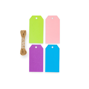 Etichette pendenti Ilan 4x8 cm, etichette in carta colorata per abbigliamento, 12 pezzi - Product Image 1