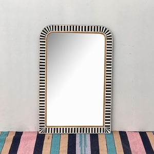 Handmade Luxury Wall Mirror with Natural Bone Inlay Elegant Interior Accent Piece - Product Image 5