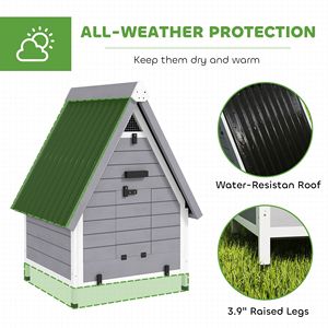 Nuovo Pollaio in Legno per Esterni per 2 Galline, Completo di Nido Rimovibile, Barra di Posata e Rampa - Product Image 4