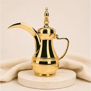 Luxury Gold-Plated <b>Arabic</b> Coffee Pot Dallah Traditional Stainless Steel Long Spout Teapot for Home Decor & Eid Celebrations - Product Image 4