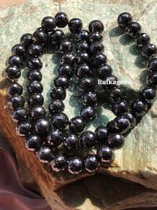 Magnifiques perles facettées 10,50 mm en moissanite noire pour la création de bijoux - Product Image 4