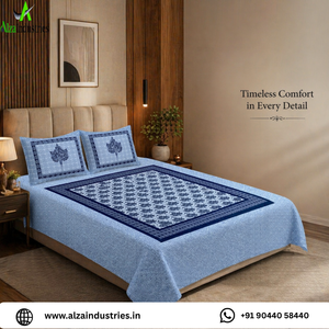 Juego de Sábanas de Algodón Azul Claro, Tamaño King, 3 Piezas, Diseño Floral, con Funda de Almohada, Colección de Ropa de Cama Suave - Product Image 2