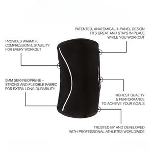 Soporte de compresión de neopreno de alta elasticidad de 7 mm para codo y rodilla, mangas de nailon para fitness, soporte para levantamiento de pesas y powerlifting - Product Image 2