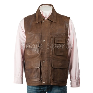 เสื้อกั๊กหนังบุสองชั้นสำหรับผู้ชาย, เสื้อกั๊กหนังแขนกุดสำหรับฤดูหนาว - Product Image 6