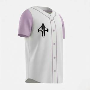 Maillots de baseball en polyester 100% à impression numérique, respirants, séchage rapide, col en V, manches courtes, 240g, toutes saisons, RIVIAN - Product Image 3