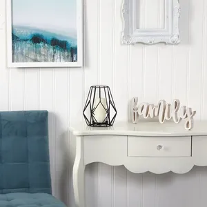 Luxury Handmade Metal Candle Stand for Stylish Dining Room DecorationIron and Wood Candle Holder for <b>Rustic</b> Modern Home Decor - Product Image 2