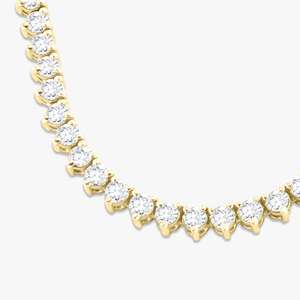 14k Solid Gold Round Cut Lab Grown Diamond Tennis Necklace 10 CT 3Prong Martini Bridal <b>Choker</b> Chain 2.5mm Manufacture Wholesale - Product Image 3
