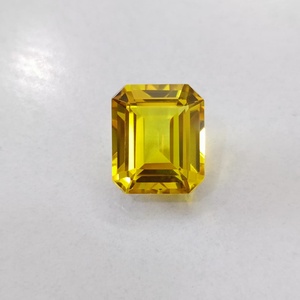 พลอยแซฟไฟร์สีเหลืองเพาะเลี้ยงในห้องปฏิบัติการ ทรงเหลี่ยมมรกต คุณภาพสูง ความใสสูง เจียระไนอย่างประณีต เหมาะสำหรับทำเครื่องประดับ งานฝีมือ - Product Image 3