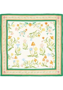 Écharpe en satin à motifs floraux botaniques pour femmes et filles, imprimé jardin vintage de luxe, carrée, pour la tête et le cou, idéale pour un usage décontracté - Product Image 1